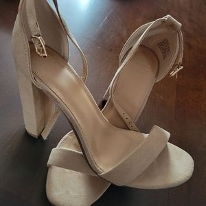 JustFab Dress Sandals, Lorelai, Beige, 8